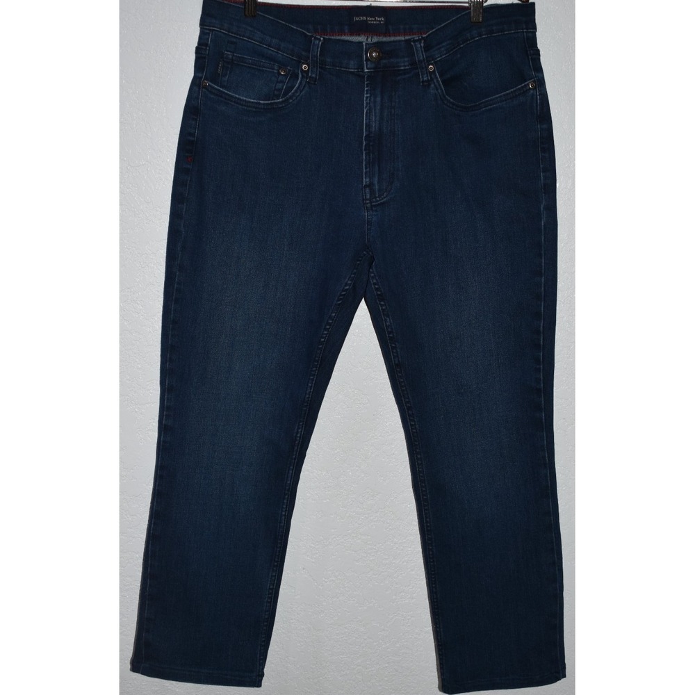Jachs New York Jeans 36x30 Blue Straight Leg 5-Pocket 26‎ Inseam Cotton Stretch